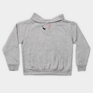 Jet Contrail Heart Kids Hoodie